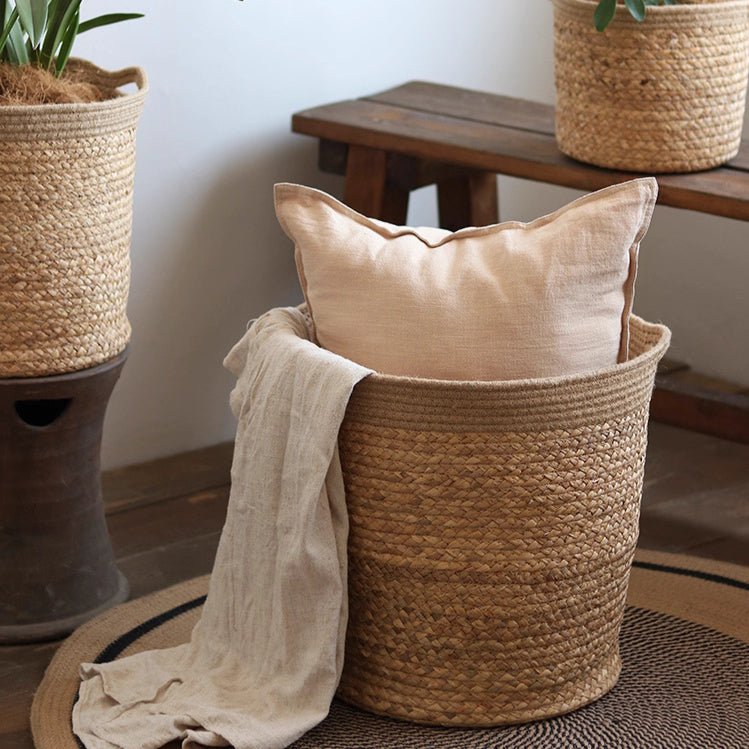 Natural Cylinder Storage and Planter Basket