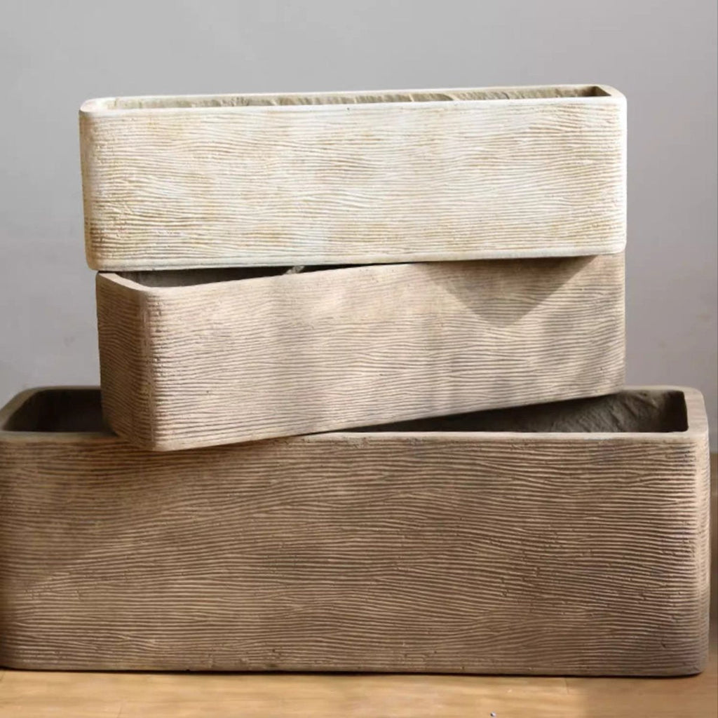 Modern Rectangular Textured Planter