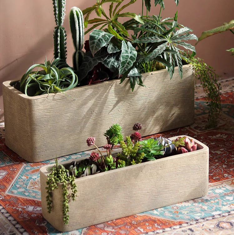 Modern Rectangular Textured Planter