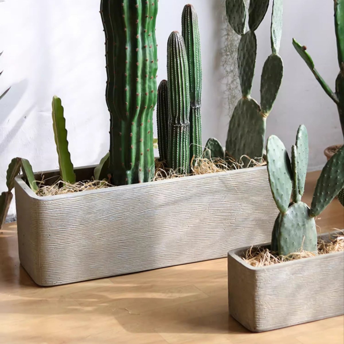 Modern Rectangular Textured Planter