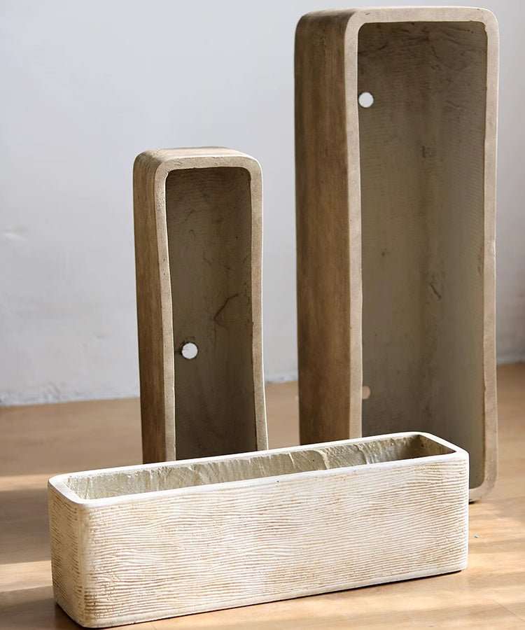 Modern Rectangular Textured Planter