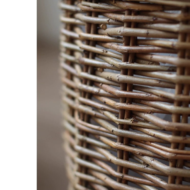 Rustic Round Wicker Planter with Liner