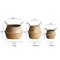 Foldable Seagrass Belly Basket with Handles