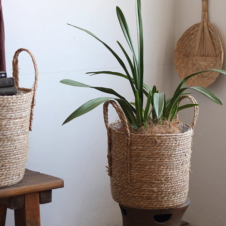 Handwoven Seagrass Basket for Plants