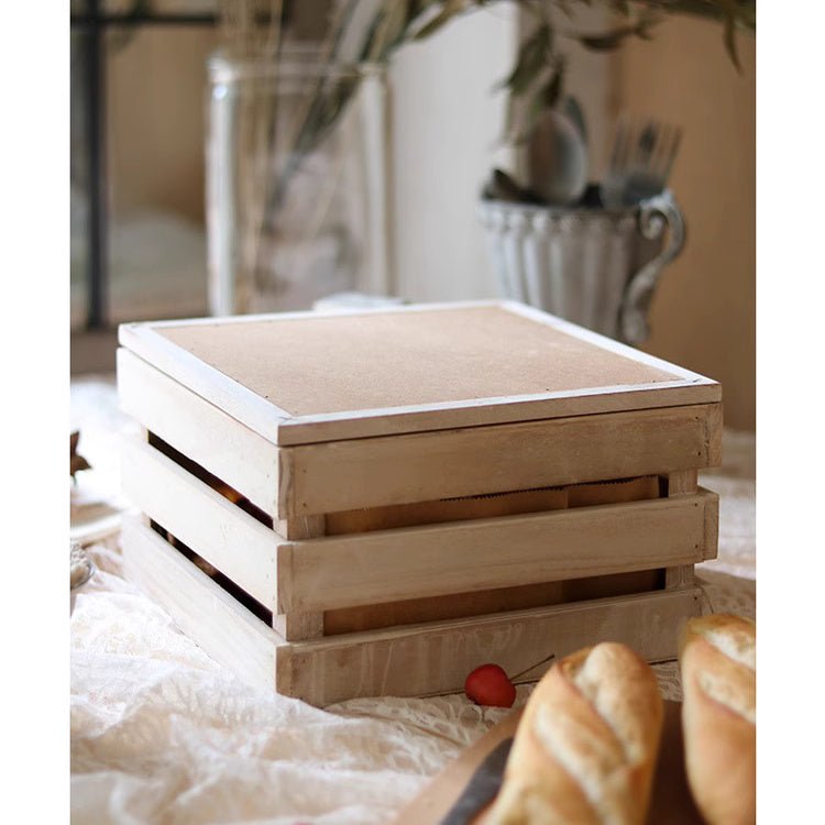 Rustic Wooden Storage Crate with Chalkboard Lid