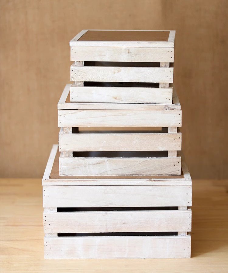 Rustic Wooden Storage Crate with Chalkboard Lid