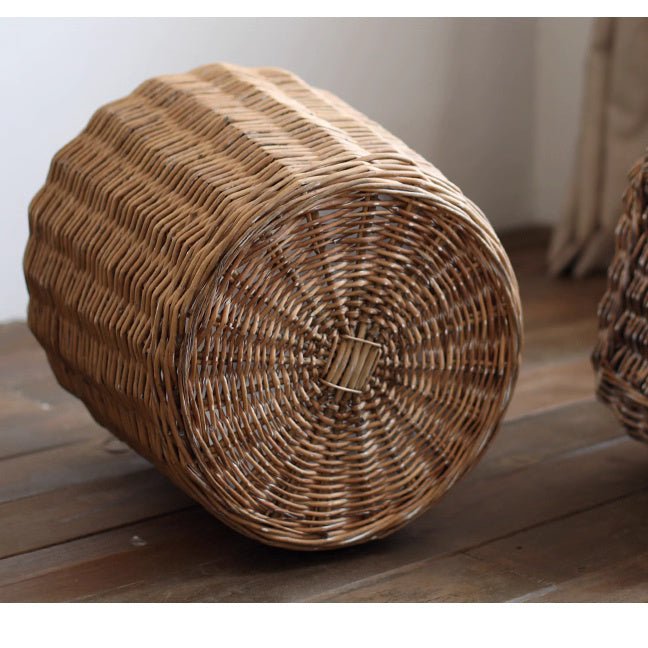 Natural Wicker Floor Planter Basket with Liner