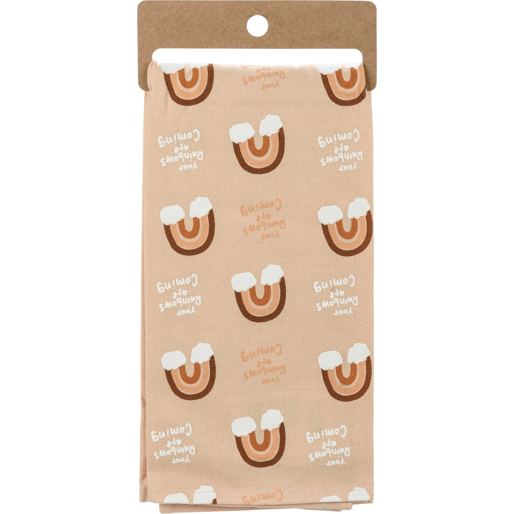 Your Rainbows Are Coming Dish Cloth Towel | Sympathy, Housewarming, or Graduation Gift