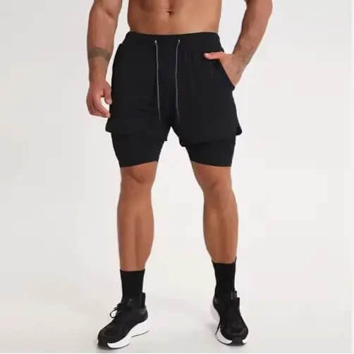 Men's Quick Dry Gym Shorts – 2-in-1 Athletic Training Shorts