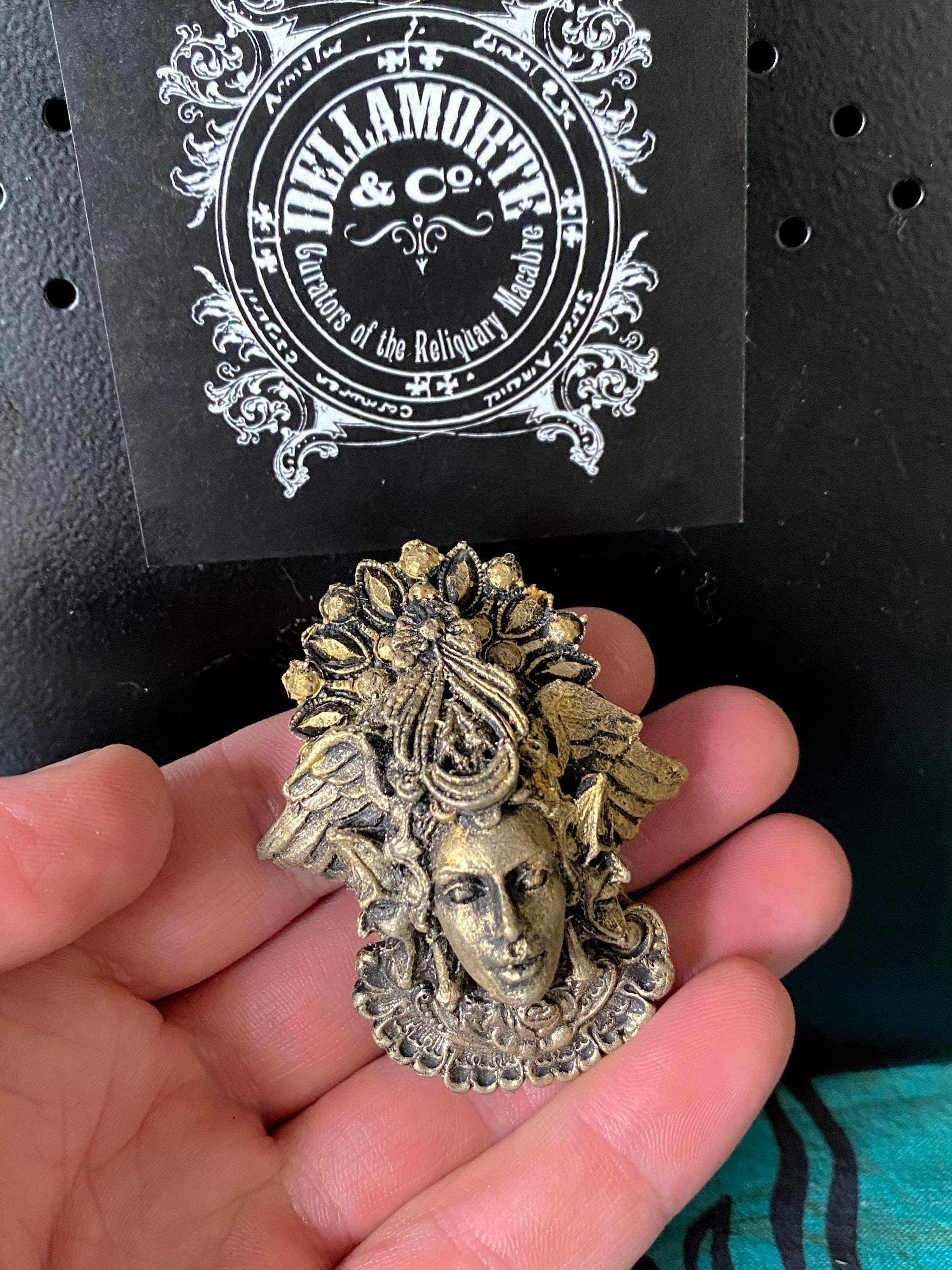 Hecate Goddess Magnet, Hand Painted Resin Sculpture | Mythic Fantasy Decor | Hecate Magnet for Fantasy and Gothic Decor