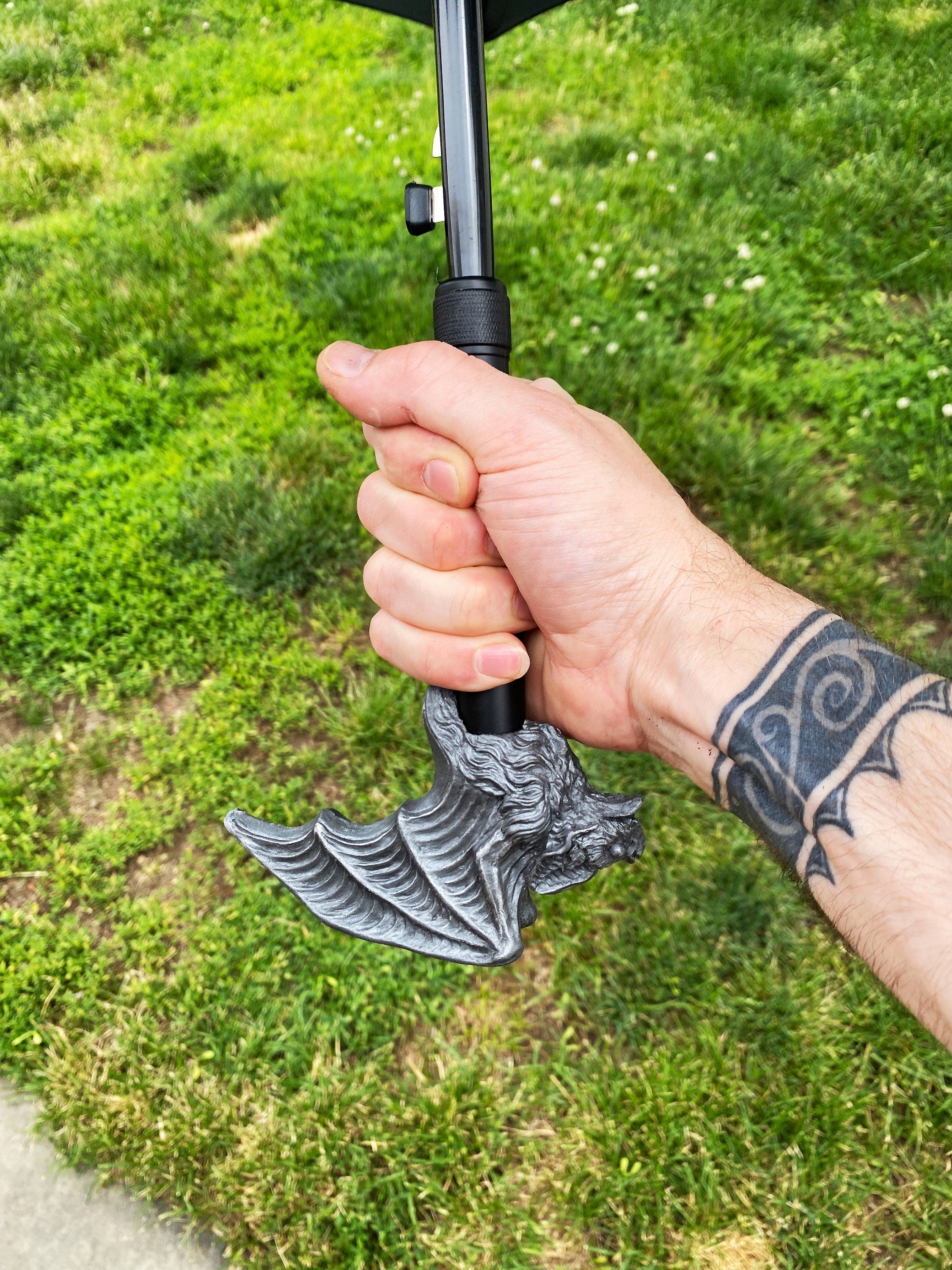 Vampire Bat Umbrella, Hand Sculpted Resin | Victorian Gothic Umbrella |Dark Fantasy Cosplay Bat Umbrella, Halloween and Gothic Accessory