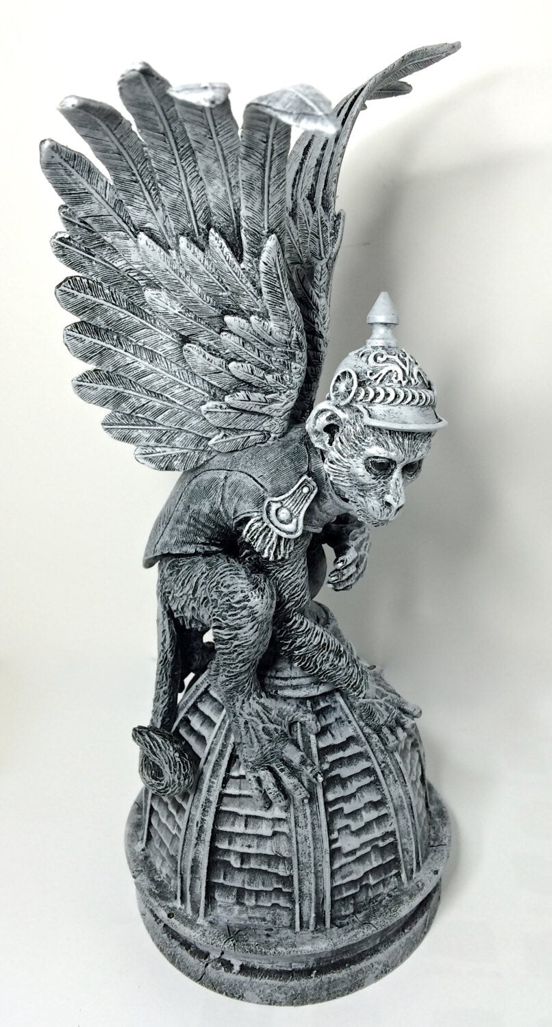 Flying Monkey Statue, Hand Painted Resin Sculpture | Mythical Creature Figurine | Wizard of Oz Winged Monkey Figurine. Fantasy Art Decor