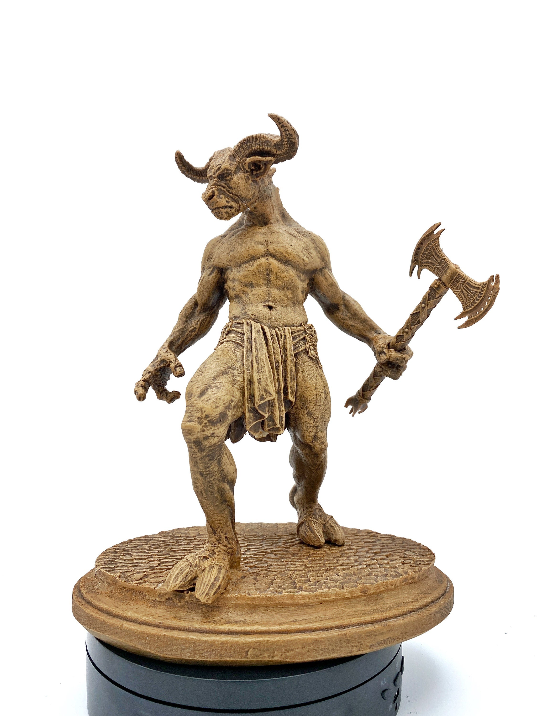Minotaur Statue, Hand Painted Resin Sculpture | Mythical Creature Figurine | Unique Legendary Minotaur Monster Figurine. Fantasy Art Decor