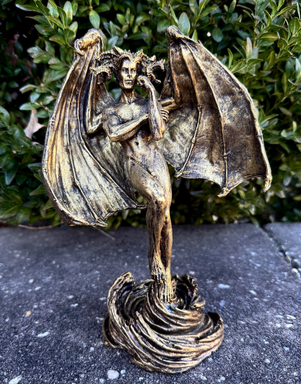 Lucifer Morning Star Statue, Half Scale | Mythological Deities Figurine | Fallen Angel Statue | Satan Altar Statue for Gothic Home Decor