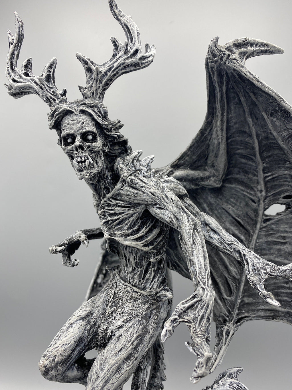 Angel of Death Statue, Hand Painted Resin | Mythic Creature Figurine | Myths and Legends Monster Statue | Demon Statue for Gothic Home Decor
