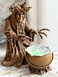 Gryla the Witch Statue, Hand Painted Resin Sculpture | Rustic Folklore Crone Figurine | Spooky Home Decor for Halloween Dark Christmas
