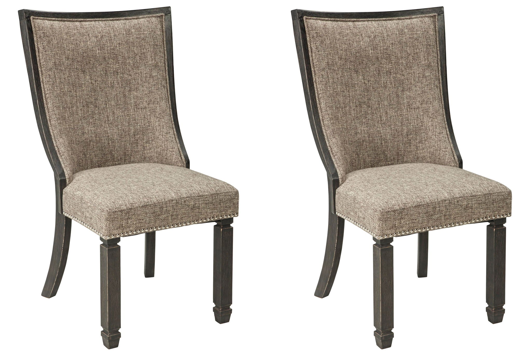 Tyler Creek - Dining UPH Side Chair (Set of 2) - Framed Back - Black / Grayish Brown