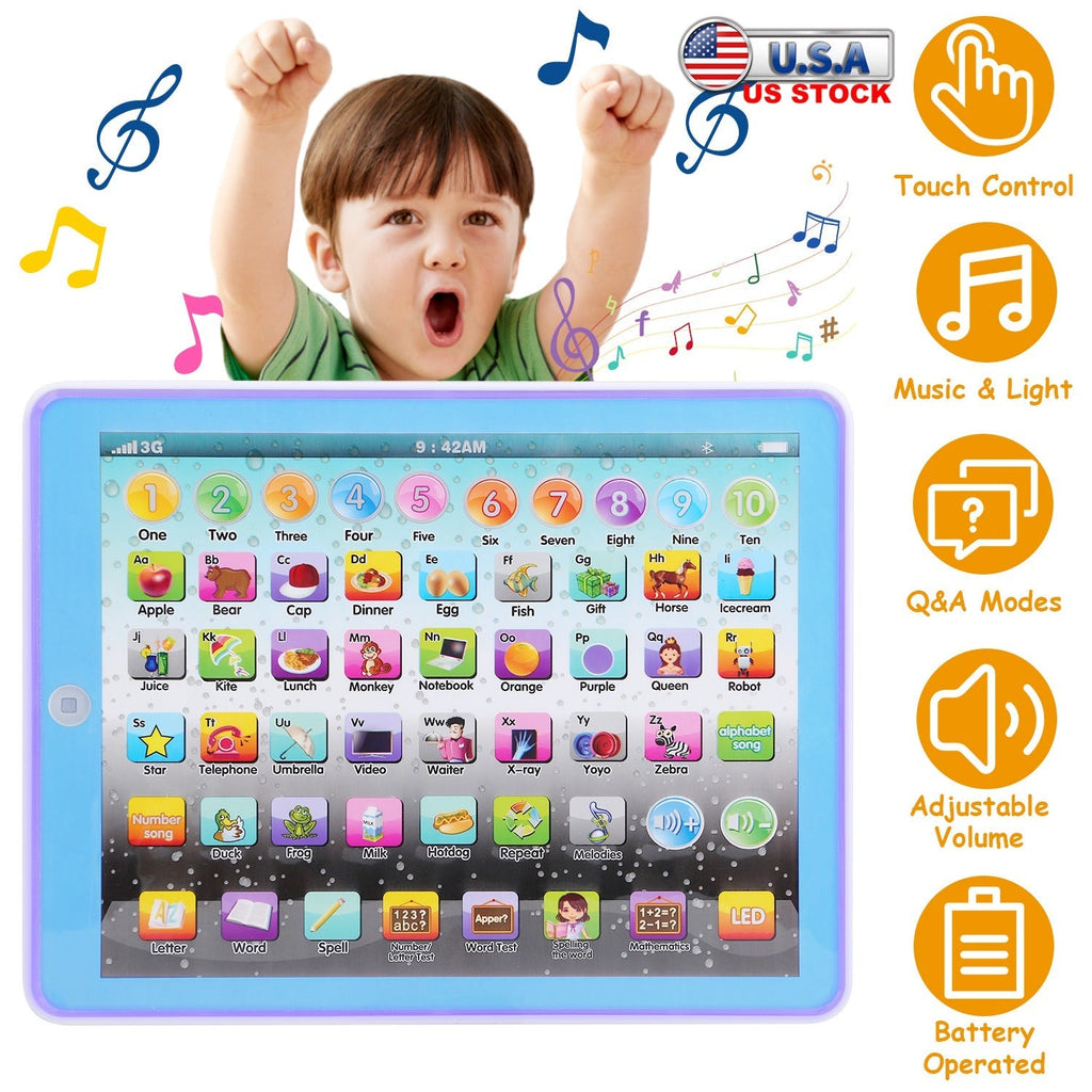 Kid Baby Toddler Tablet Toy Educational Learning Study Tablet Pad Gift for Aged 2 3 4 5 6 7 Girls Boys