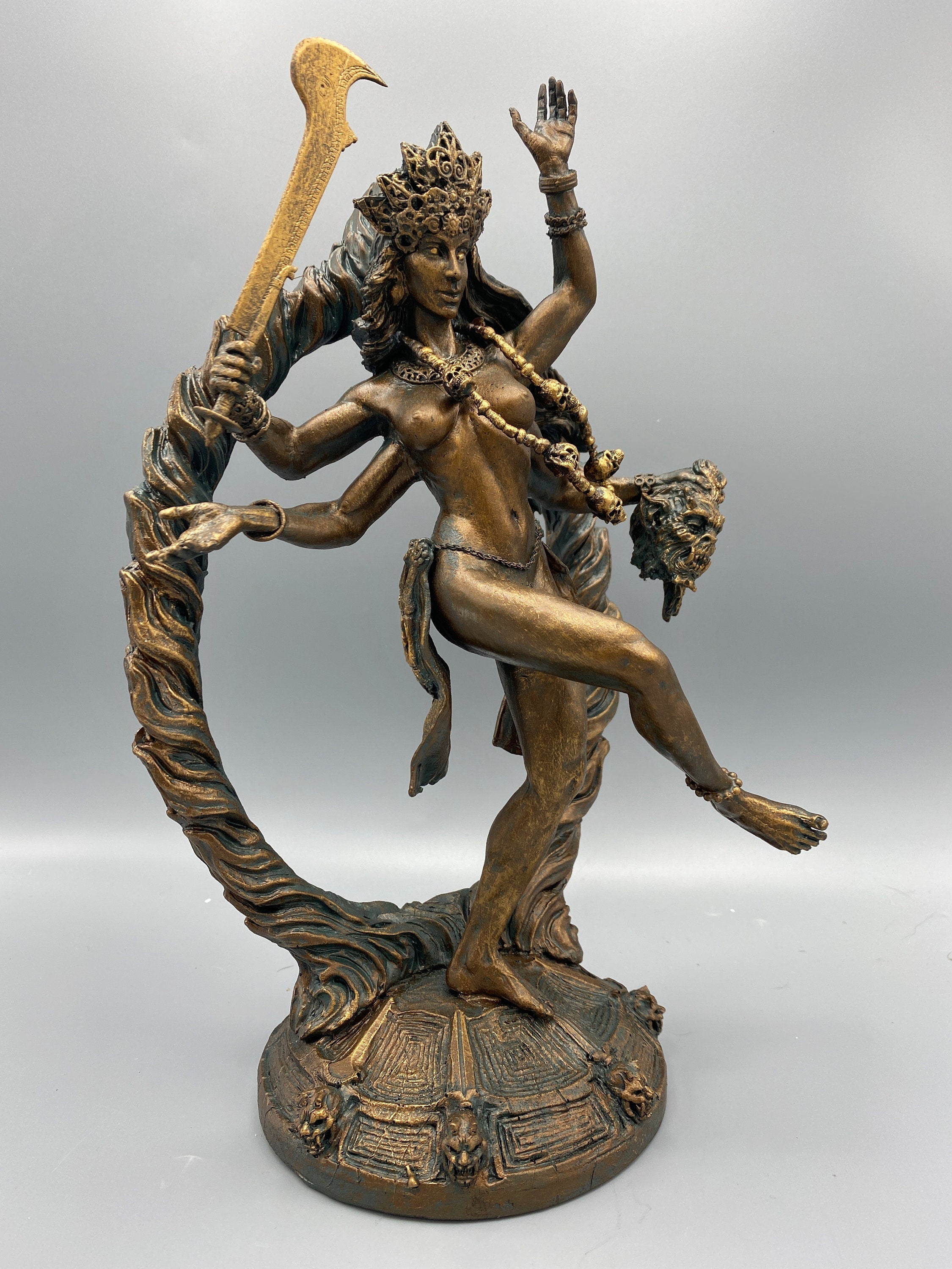 Kali Goddess Statue, Hand Painted Resin Sculpture |Mythological Figurine |Myths and Legends Hindu Statue |Mythic Altar Statue for Home Decor