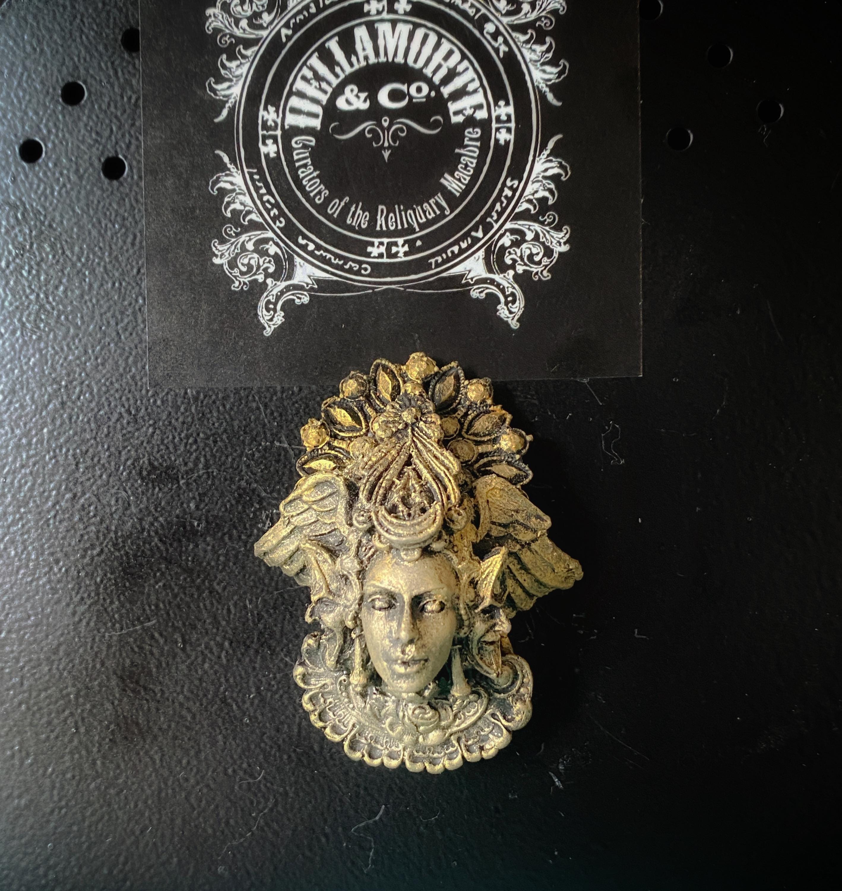 Hecate Goddess Magnet, Hand Painted Resin Sculpture | Mythic Fantasy Decor | Hecate Magnet for Fantasy and Gothic Decor