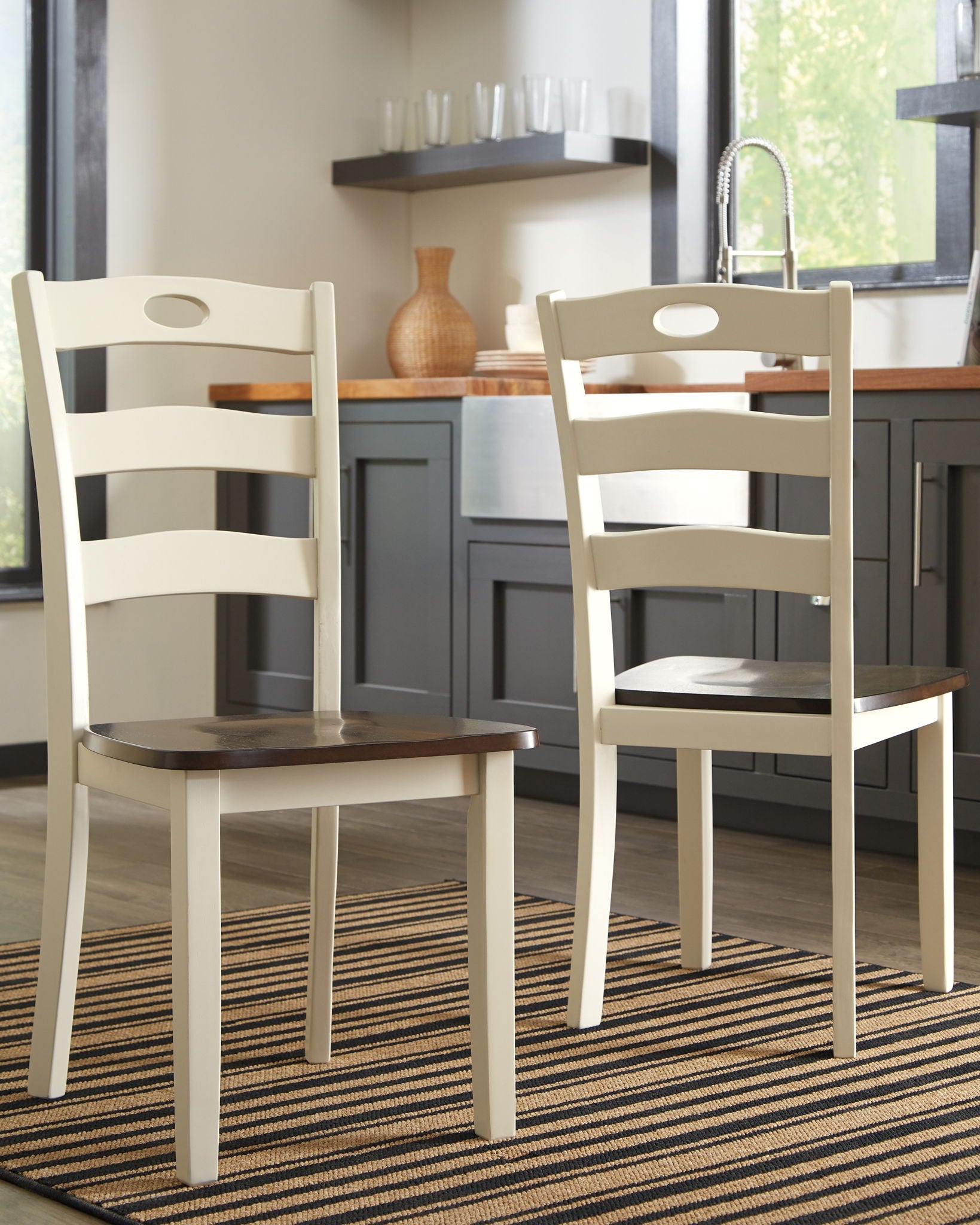 Woodanville - Dining Room Side Chair (Set of 2) - Cream / Brown
