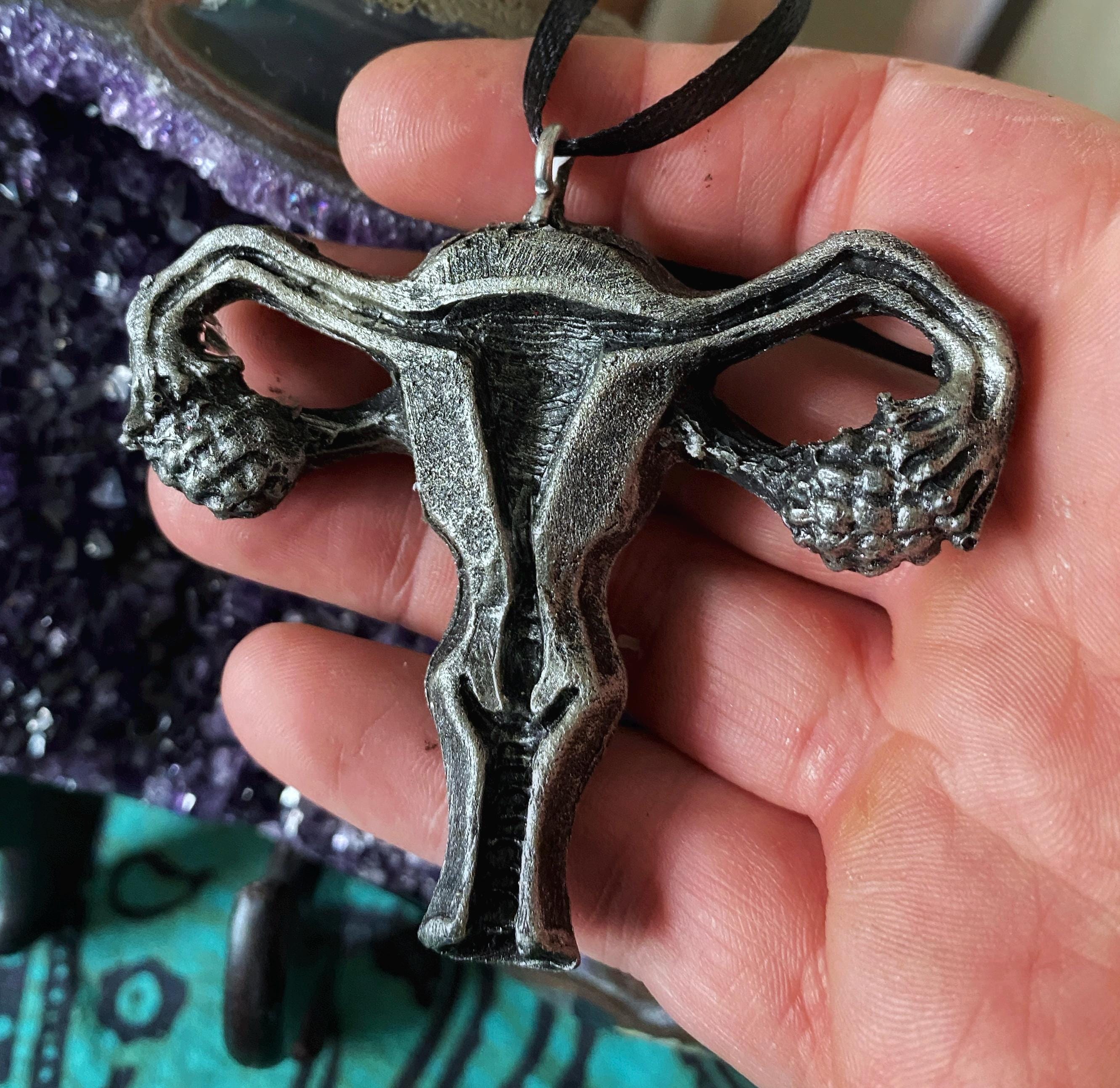 Uterus & Ovaries Ornament, Hand Painted Resin Sculpture | Medical Art, Feminist Symbol, Equal Rights Decor, Reproductive Organs Ornament