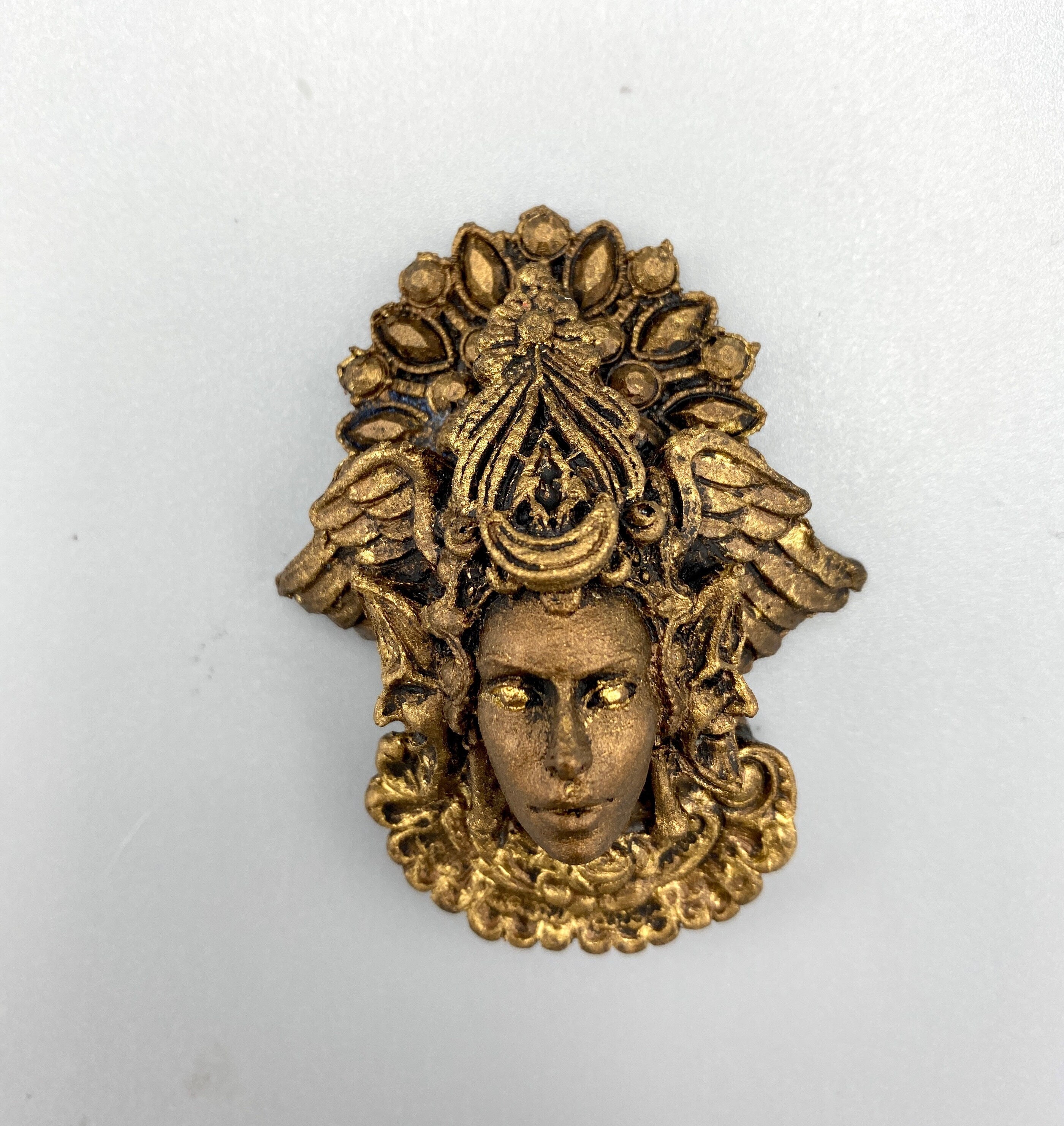 Hecate Goddess Magnet, Hand Painted Resin Sculpture | Mythic Fantasy Decor | Hecate Magnet for Fantasy and Gothic Decor