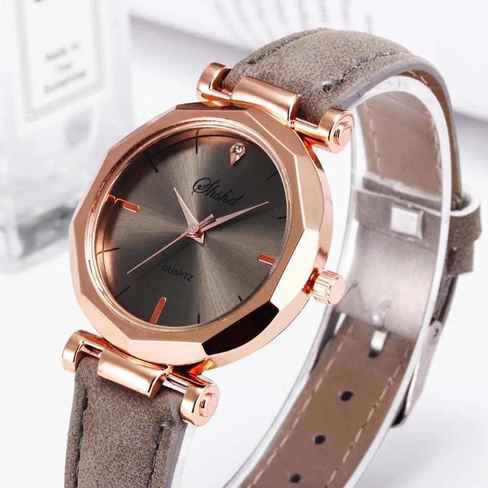 Women Watch Rhinestone Fashion Exquisite Women Leather Casual Watch Luxury Analog Quartz Crystal Wristwatch Bracelet Watch For Women and Girls