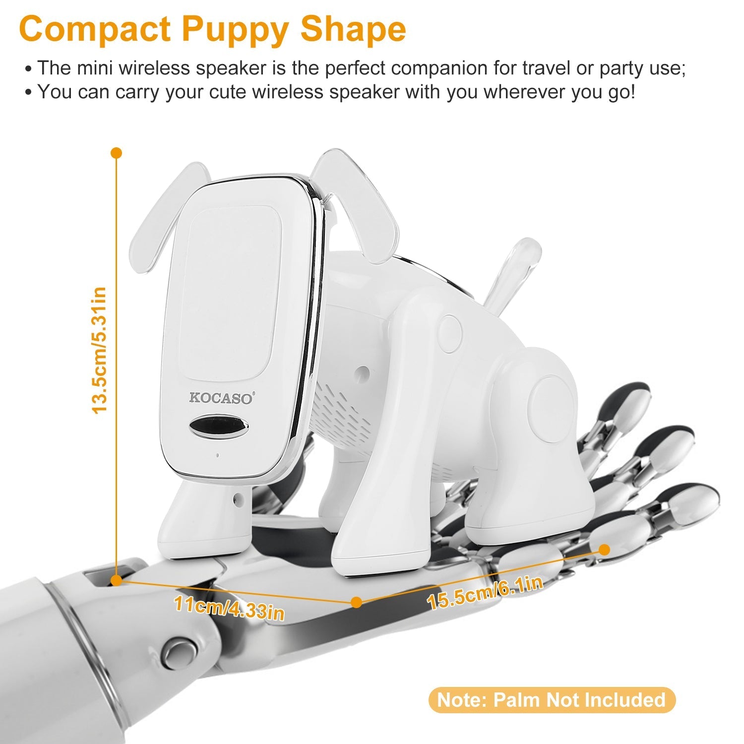 Puppy Dog Wireless Mini Speaker – Stereo, Mic, FM, USB, MMC