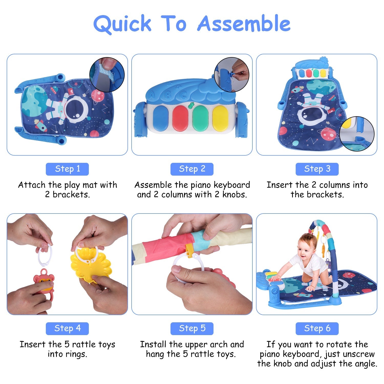 GBruno 2 In 1 Baby Gym Play Mat
