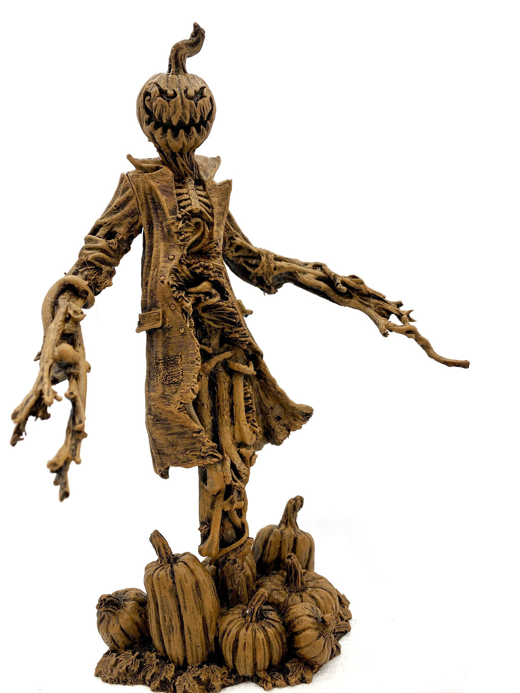 Scarecrow Statue, Hand Painted Resin Sculpture | Gothic Halloween Nightmare Creature Figurine | Dark Folklore Art for Spooky Home Decor