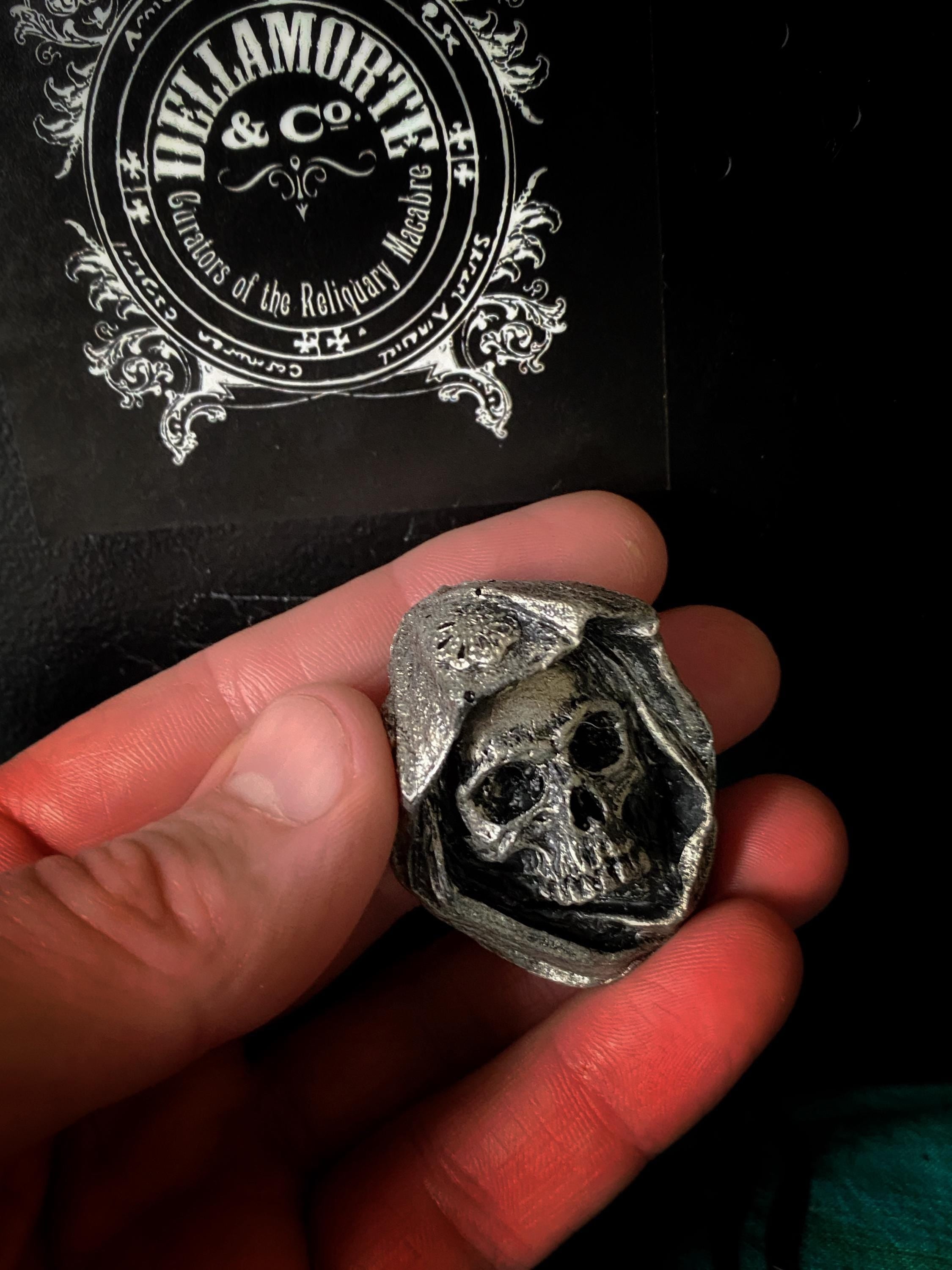 Santa Muerte/ Grim Reaper Magnet, Hand Painted Resin Sculpture | Mythic Fantasy Decor | Santa Muerte Magnet for Fantasy and Gothic Decor