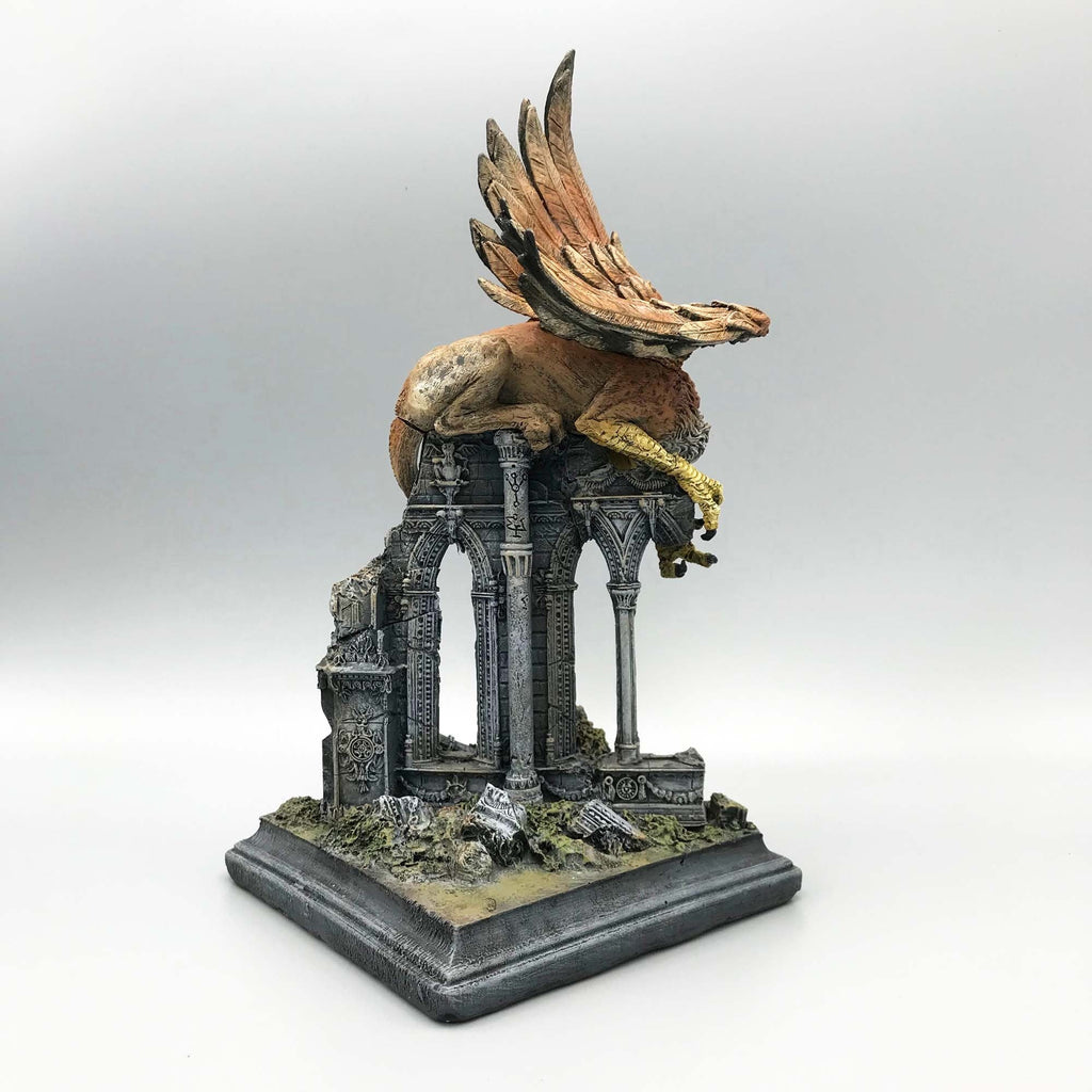 Griffin Statue, Full Color Resin Sculpture | Mythical Creature Figurine | Unique Legendary Guardian Spirit Figurine. Fantasy Art Decor