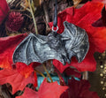 Flying Fruit Bat Ornament, Hand Painted Resin Sculpture | Gothic Vampire Bat Figurine | Nature Bat Ornament for Halloween and Gothic Decor