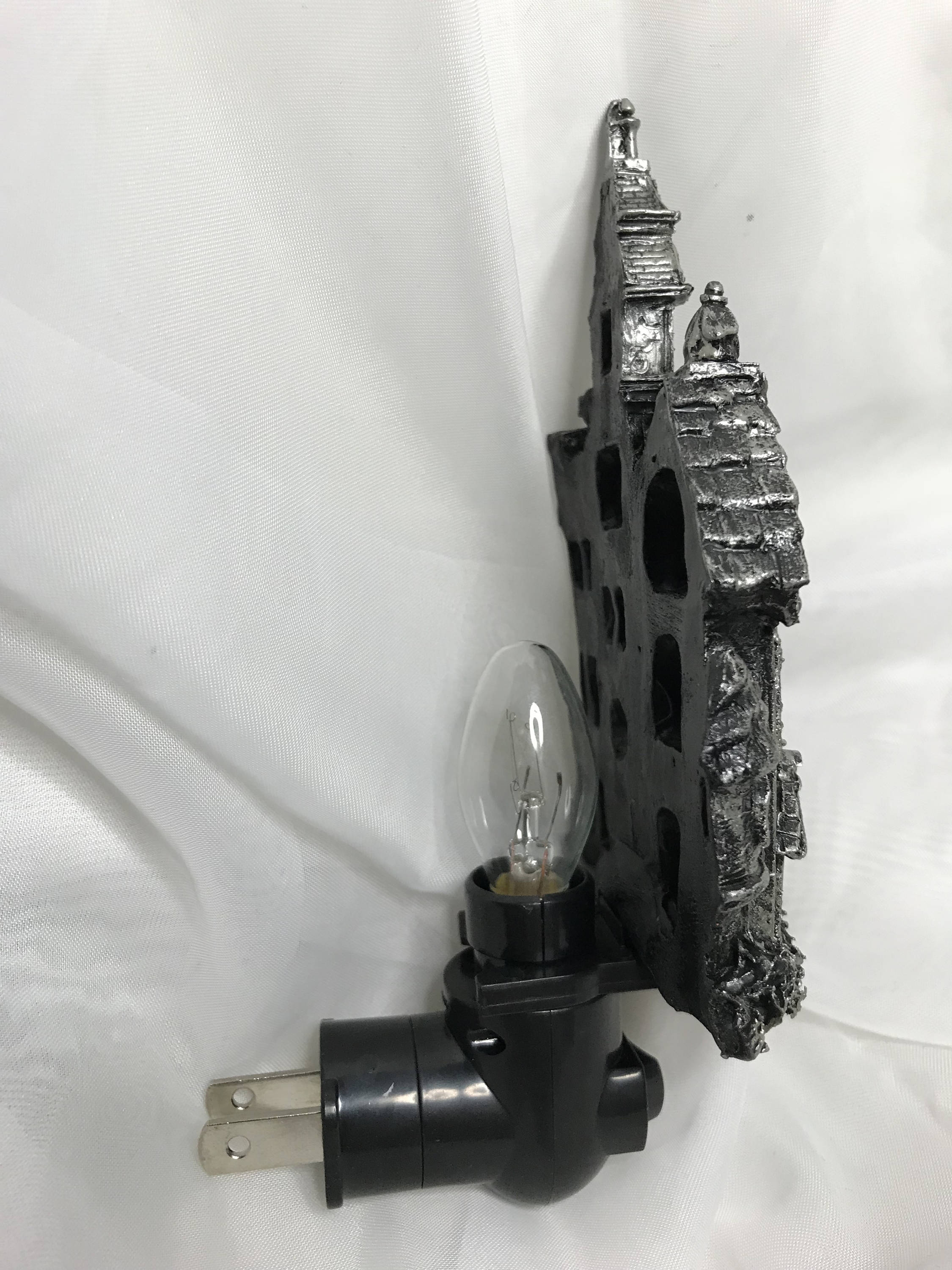 Haunted Mansion Nightlight, Hand Painted Resin Sculpture | Victorian Gothic Night Light | Ghost House Lighting for Gothic Fantasy Home Decor