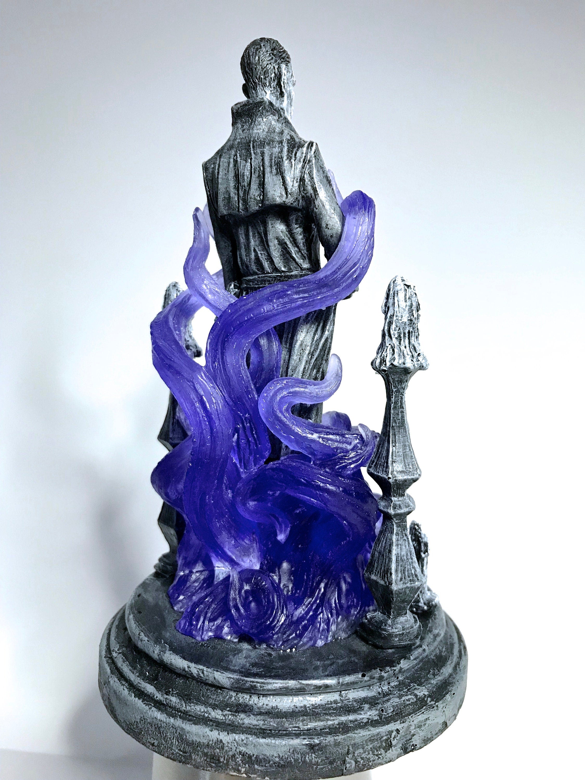 H.P. Lovecraft Statue, designed with Abigail Larson, Purple Tentacles