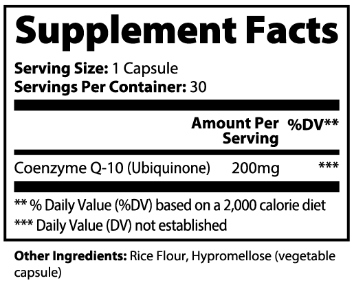 CoQ10 Ubiquinone - Made in the USA
