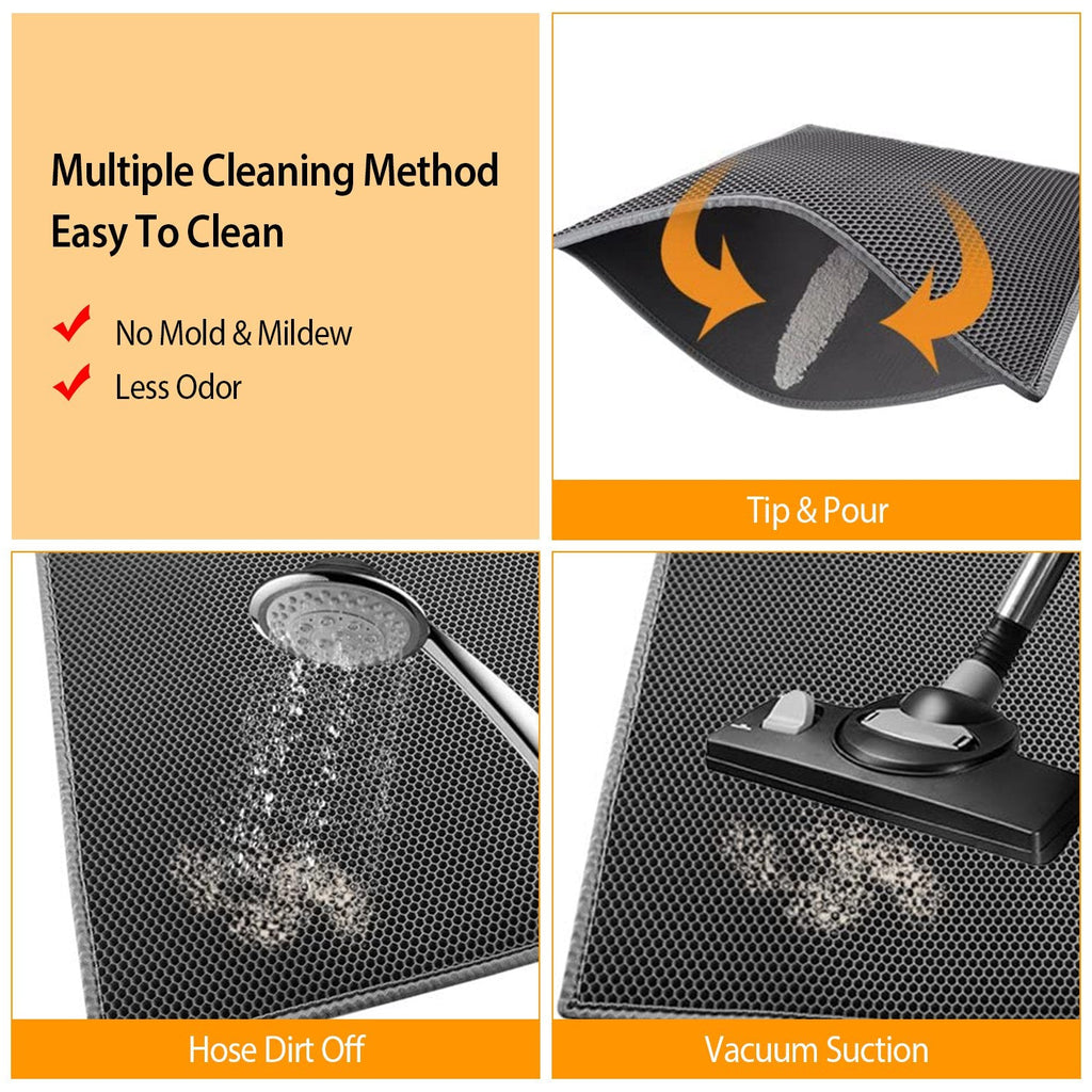 Cat Litter Mat EVA Honeycomb Double Layer Kitty Litter Trapping Carpet Urine-proof Scatter Rug Pad