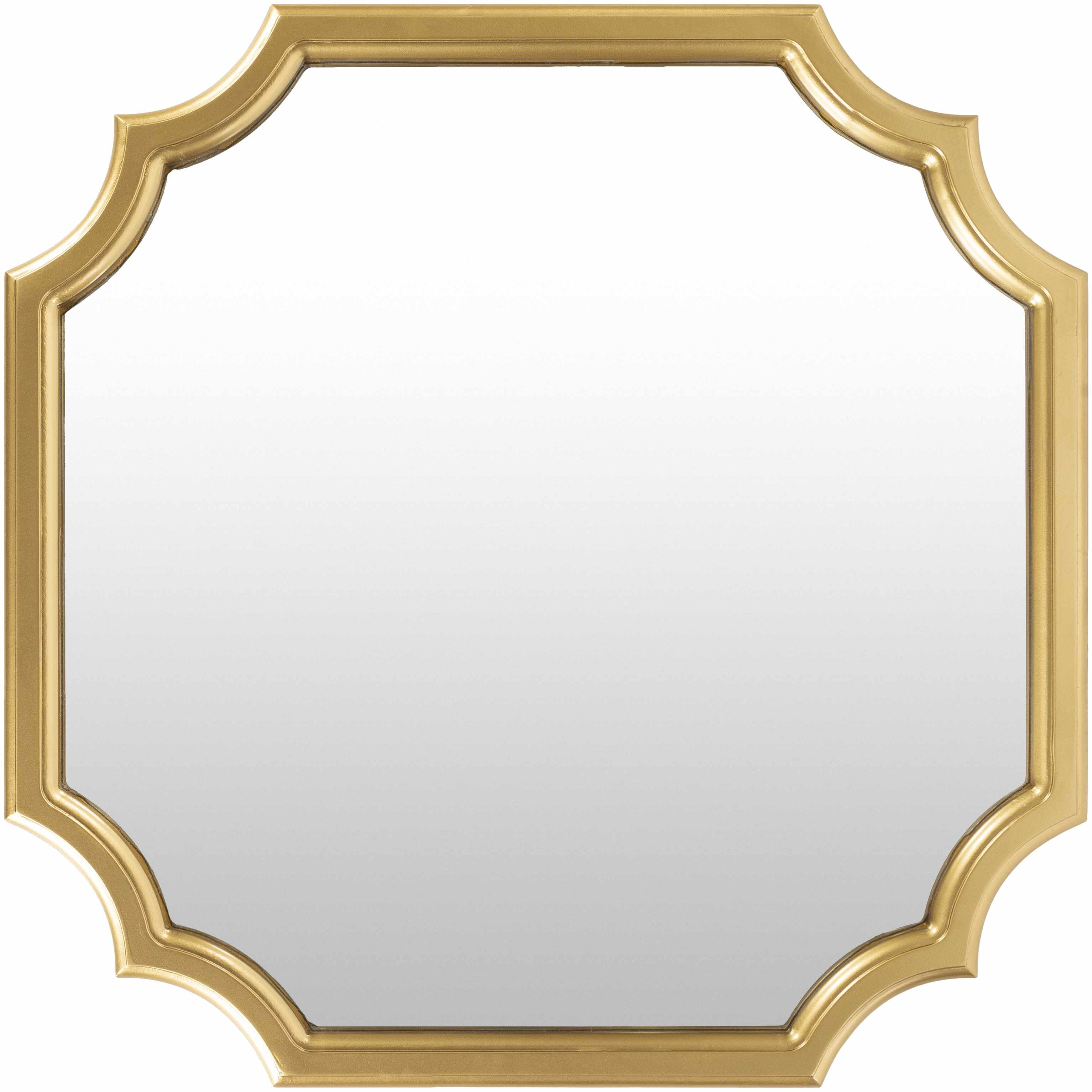 Abangay Gold Contemporary Wood Frame Mirror - Clearance