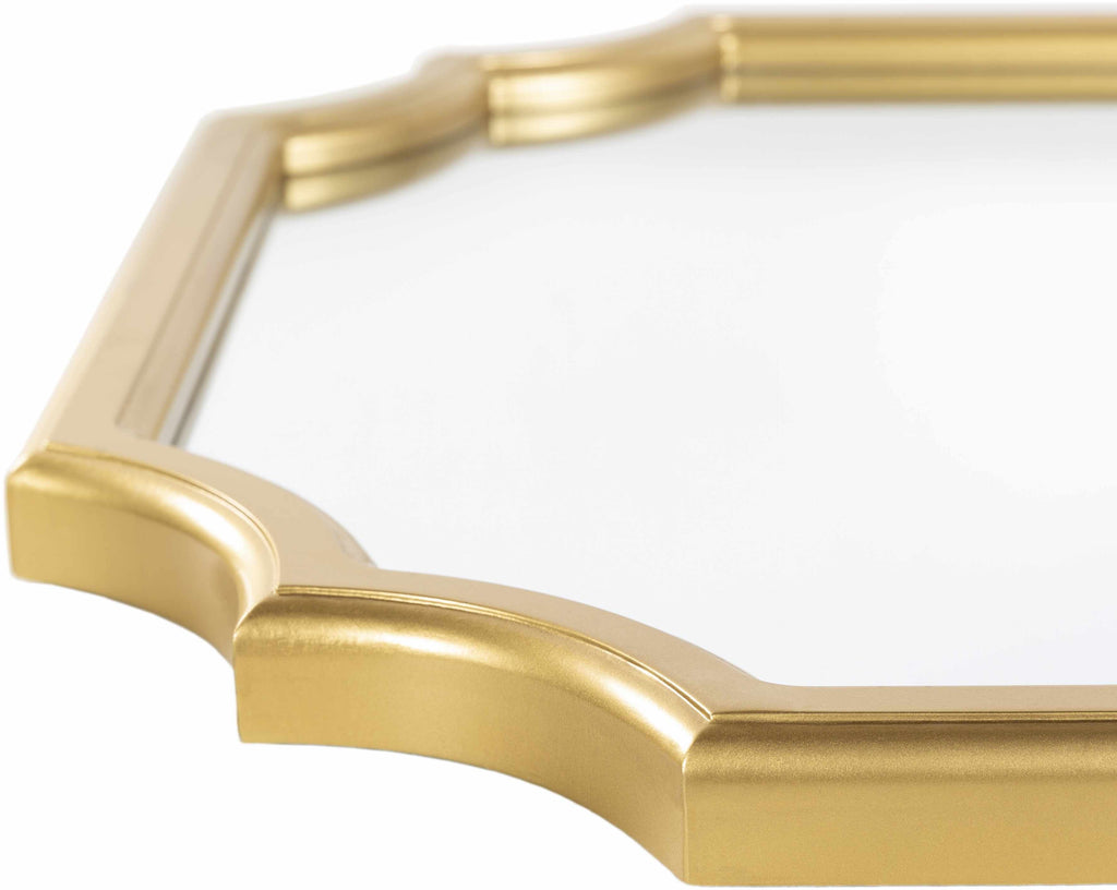 Abangay Gold Contemporary Wood Frame Mirror - Clearance