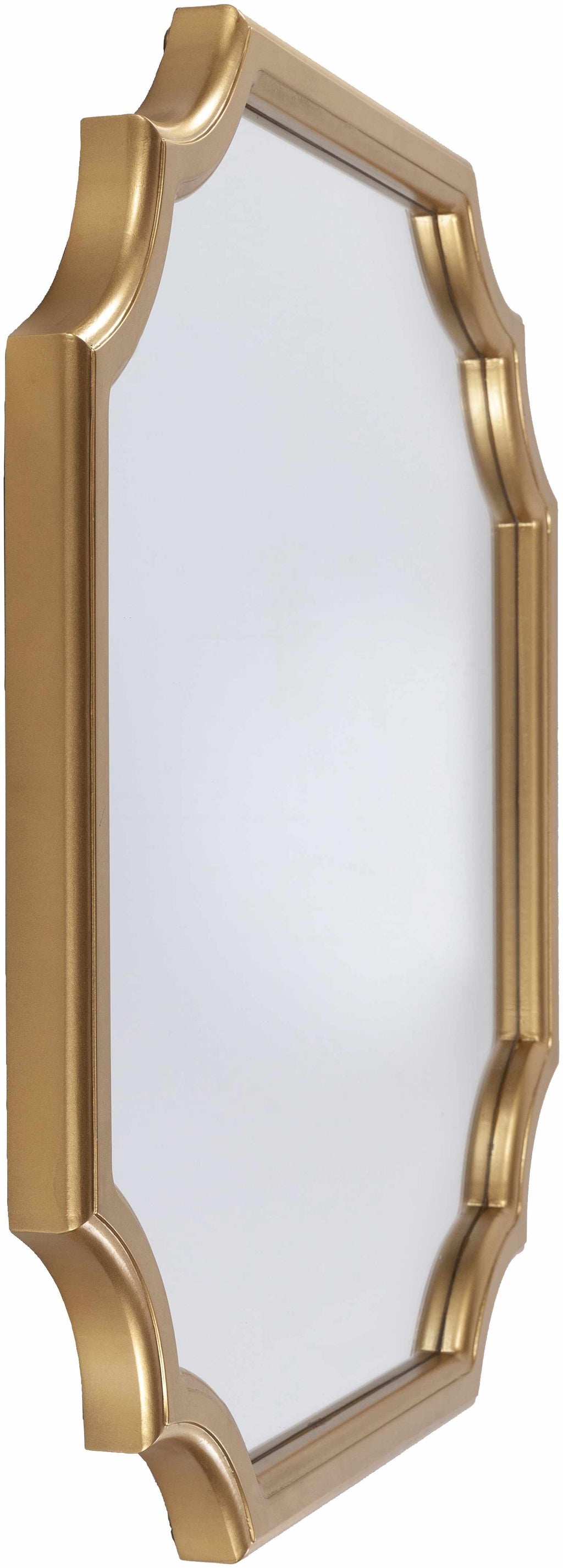 Abangay Gold Contemporary Wood Frame Mirror - Clearance