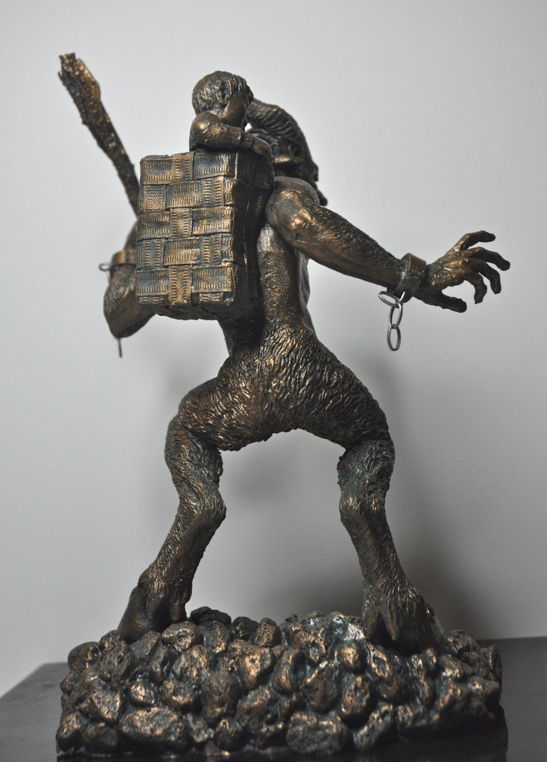 Krampus I Statue, Hand Painted Resin Sculpture Bronze Finish | Mythical Creature Figurine | Dark Christmas Demon, Gothic Folklore Decor