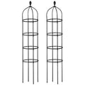 2 Packs Garden Obelisk Trellis 5.9FT Plants Tower for Climbing Plants Flower Vegetable Vine Support Rustproof Garden Plant Trellis Black