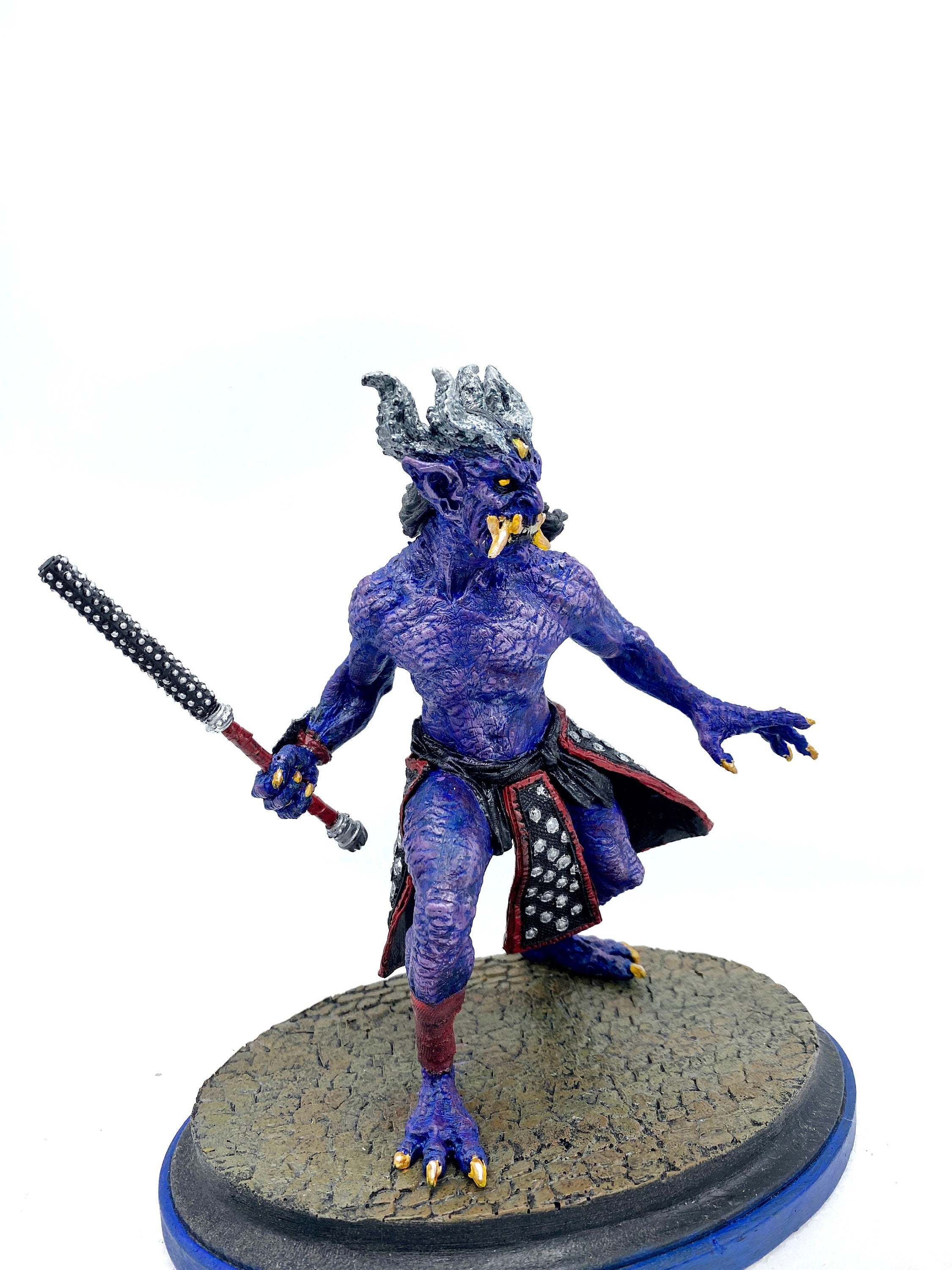 Oni Statue, Full Color, Blue