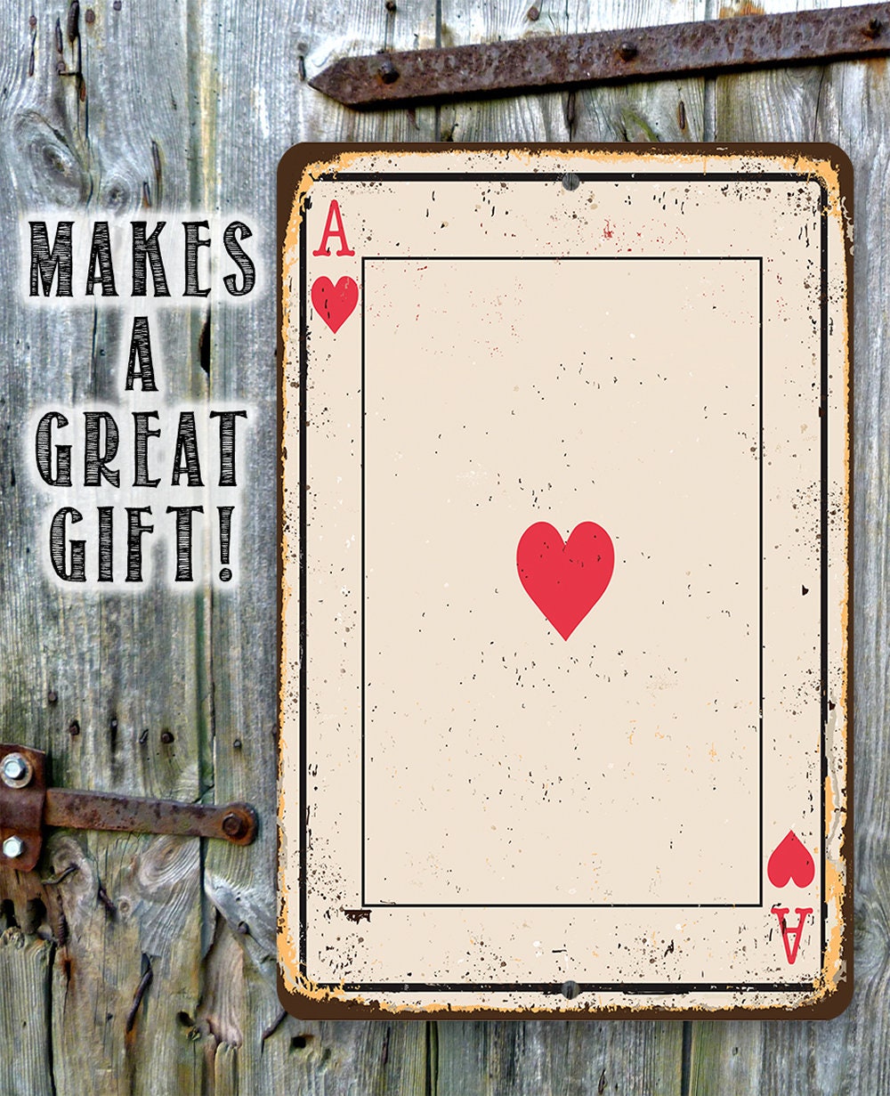 Ace of Hearts Card - Metal Sign
