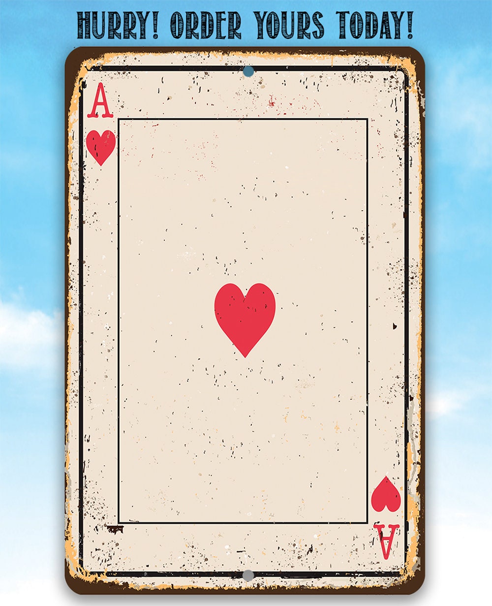 Ace of Hearts Card - Metal Sign