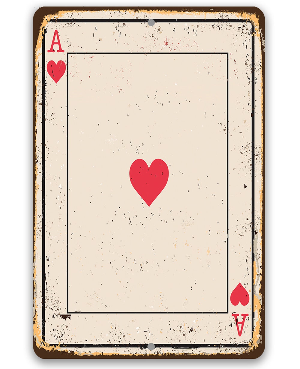 Ace of Hearts Card - Metal Sign