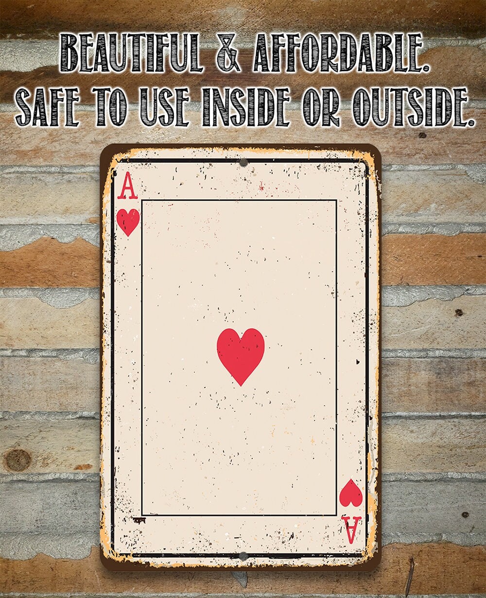 Ace of Hearts Card - Metal Sign
