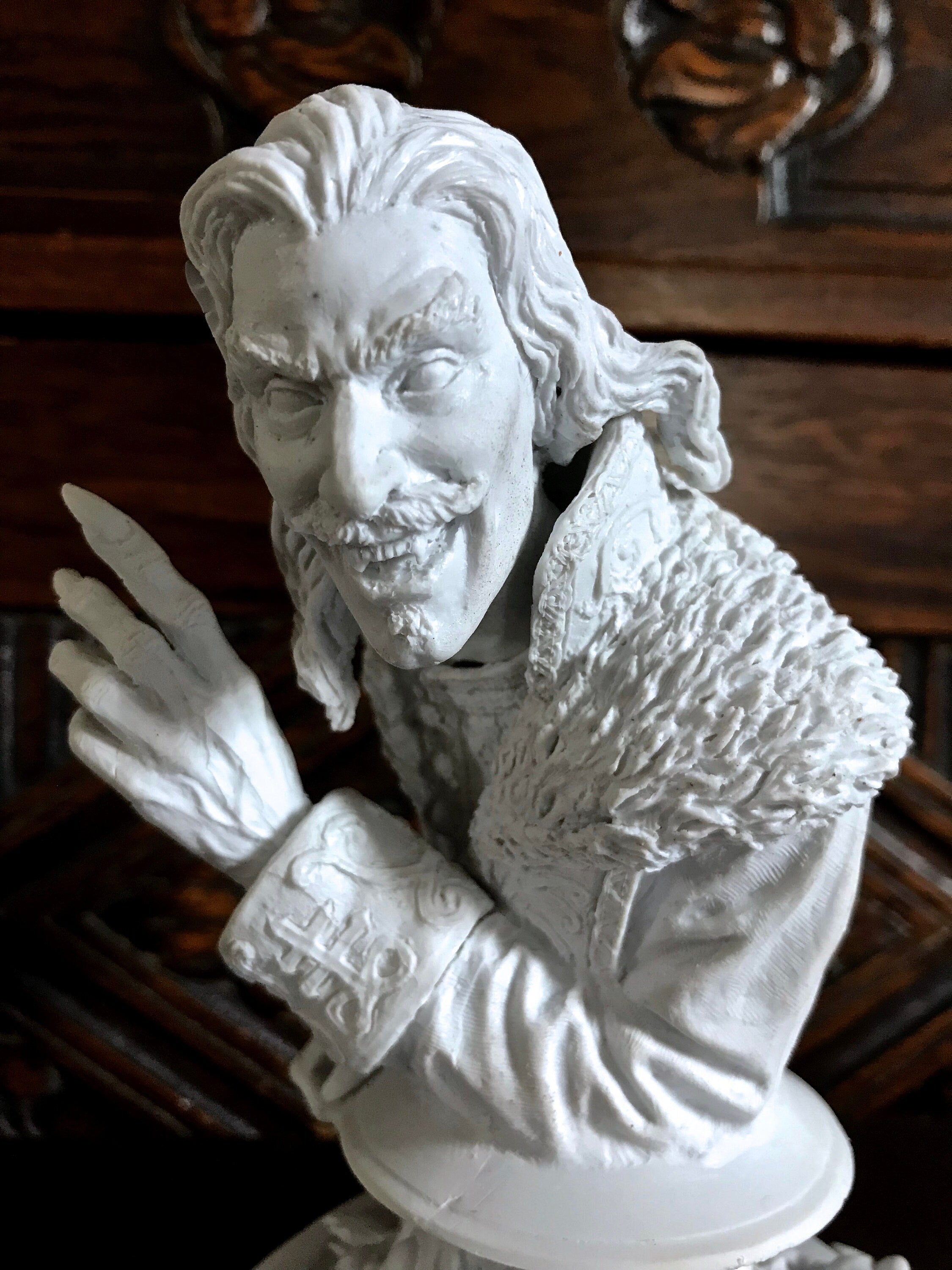 Dracula: Vlad the Impaler Bust | Legendary Vampire Figurine | Victorian Gothic Undead Creature | Dark Art Gift and Spooky Home Decor