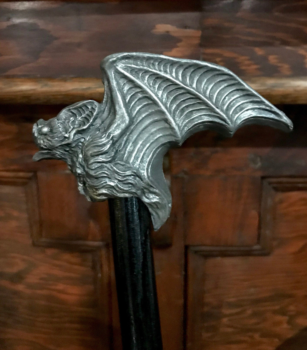 Vampire Bat Cane, Hand Sculpted Walking Stick | Victorian Gothic Cane |Dark Fantasy Cosplay Vampire Bat Cane, Halloween and Gothic Accessory
